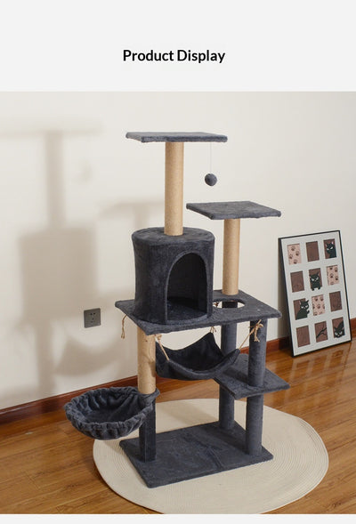 Combo de Árbol Rascador Grande con Cama para Gatos de Uso Doméstico - Image 18