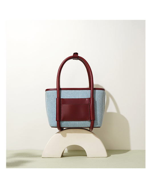 Bolsa Bandolera de Cuero y Denim - Diseño Artesanal de Dos Texturas - Image 8