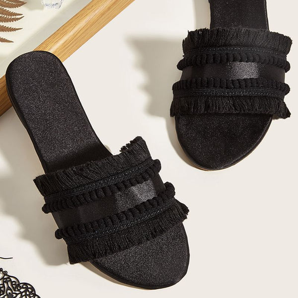 Sandalias Planas Extragrandes para Mujer con Borlas - Comodidad de Verano - Image 6