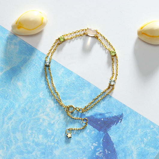 Pulsera de Cristal Natural de Doble Capa - Image 6