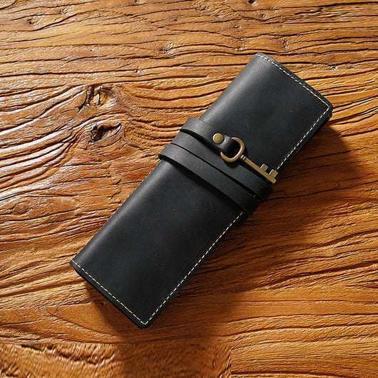 Estuche Organizador de Cuero Vintage con Cierre Enrollable - Image 12