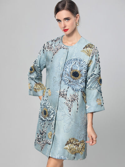 Blazer Azul Tres Cuartos para Mujer - Elegancia Versátil - Image 8