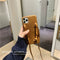 Funda Mensajero de Cuero Marrón para Teléfono