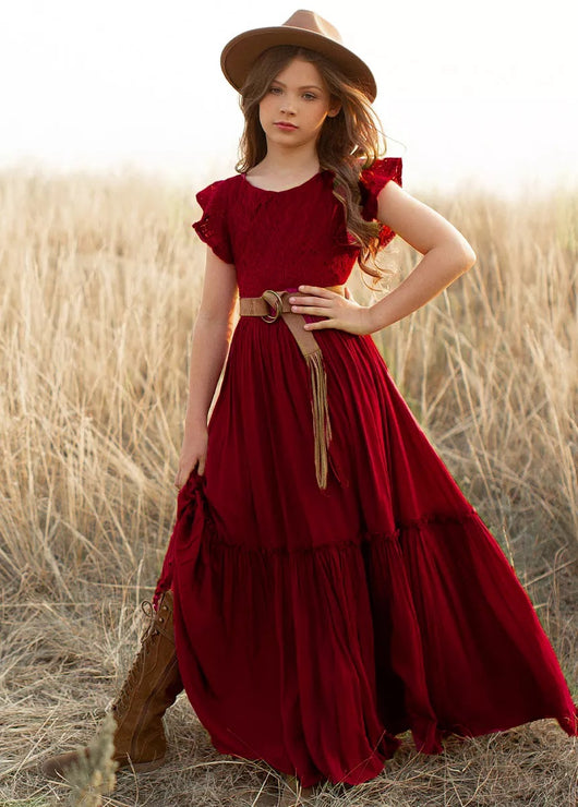 Vestido de Encaje Elegante para Niñas - Diseño Formal para Bodas y Eventos - Image 11