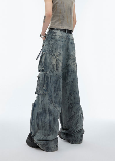Jeans Artesanales Multibolsillos con Detalles Desgastados - Image 14