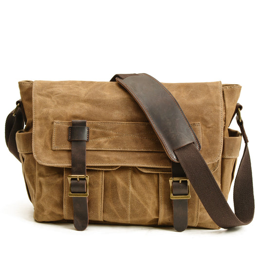 Bolsa Mensajera Retro para Hombre - Estilo Europeo Vintage con Compartimento para Laptop - Image 5