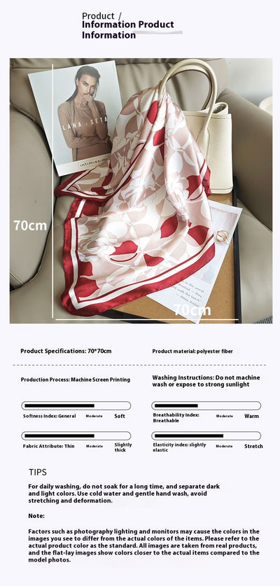 Pañuelo Cuadrado para Mujer con Estampado Floral Fresco y Diseño Minimalista - Image 9