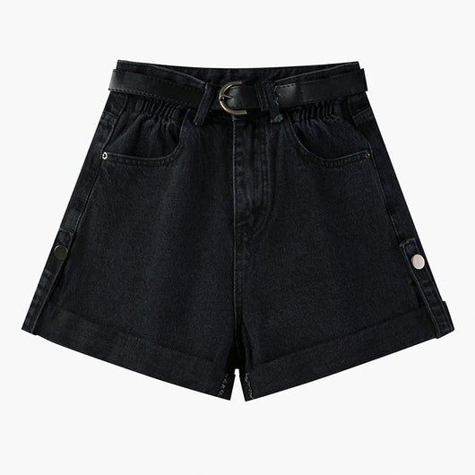 Shorts de Mezclilla Cintura Alta con Efecto Rizado - Image 2