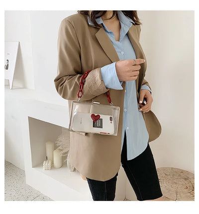 Bolsa Crossbody Estilo Western con Cadena, Pequeña y Cuadrada - Image 12