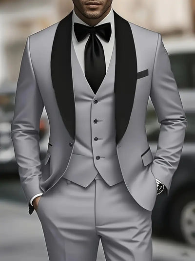 Traje Ejecutivo Tres Piezas Coreano Slim Fit para Hombre - Image 14