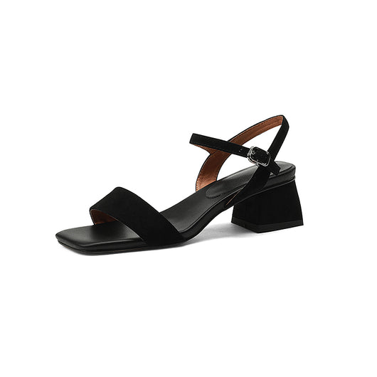 Sandalias Vintage de Cuero con Tacón Grueso y Hebilla - Image 3