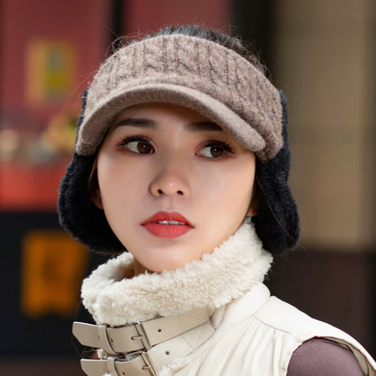Gorro de Lana Tejido para Mujer con Protección de Terciopelo - Otoño e Invierno - Image 7