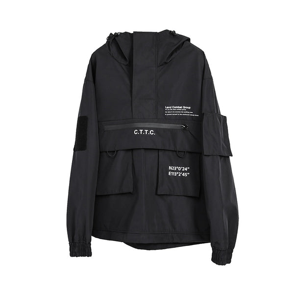 Chaqueta Táctica Impermeable y Resistente al Viento con Capucha y Múltiples Bolsillos