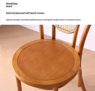 Sillas de Comedor Vintage Francesas de Madera Maciza con Tejido de Ratán - Image 25