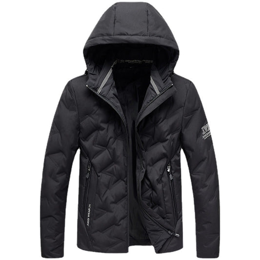Chaqueta Acolchada con Capucha Estilo Coreano Slim Fit