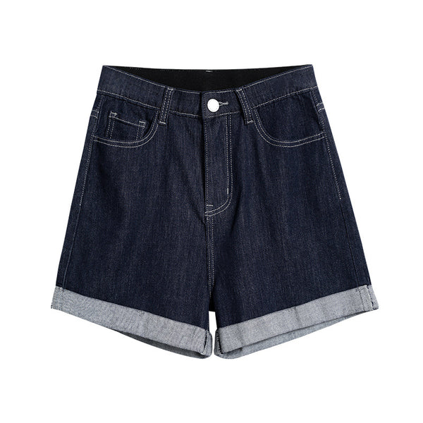 Shorts de Mezclilla Cintura Alta Sueltos con Ruedo Enrollado - Image 5