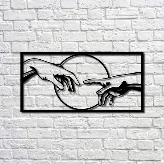 Arte Mural Metálico Negro Contemporáneo