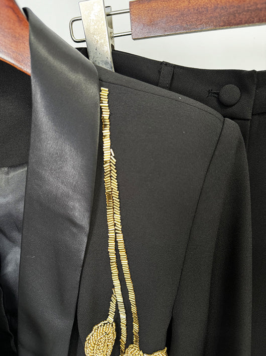 Traje Dos Piezas con Pantalón Acampanado y Detalles de Cuentas - Image 19