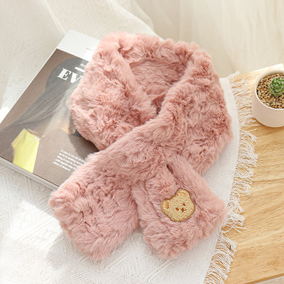 Bufanda Térmica Estilo Coreano con Oso Peluche - Versátil para Invierno - Image 31