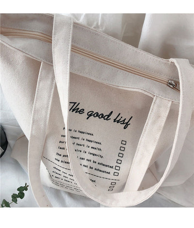 Bolsa de Lona Grande Estilo Coreano con Capacidad Extra para Compras y Viajes - Image 3