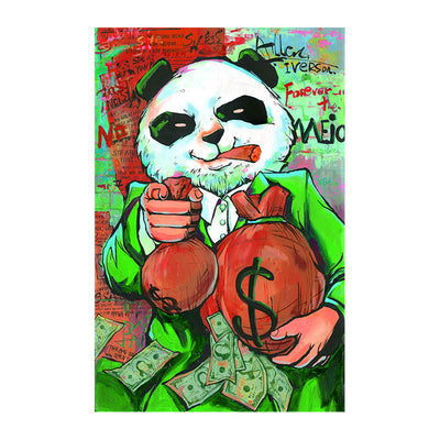 Cuadro Canvas Panda Morado - Arte Divertido con Bolsa de Dinero - Image 7