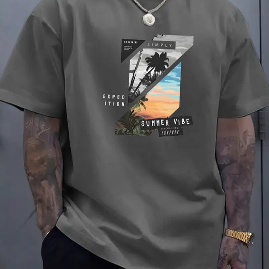 Playera Estival de Hombre con Bloques de Color e Impresión 3D - Image 2