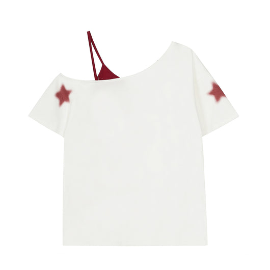 Playera Estrellas con Hombro Descubierto para Mujer - Image 5