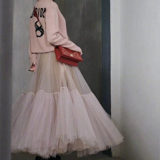 Falda Maxi de Tul Negro con Vuelo Amplio - Diseño Elegante para Primavera - Image 3