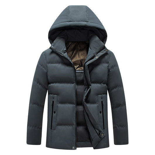 Abrigo Acolchado de Algodón para Hombre con Capucha Desmontable Forrada en Polar - Image 3