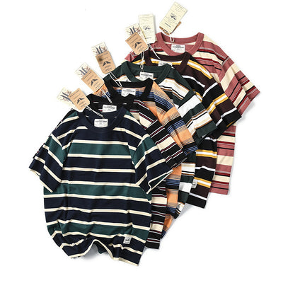 Camiseta Manga Corta a Rayas para Hombre - Algodón Premium - Image 11