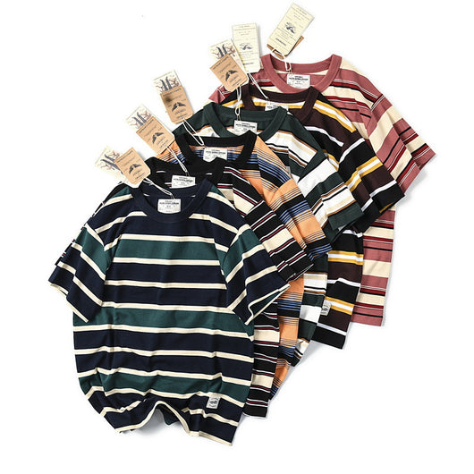 Camiseta Manga Corta a Rayas para Hombre - Algodón Premium - Image 11