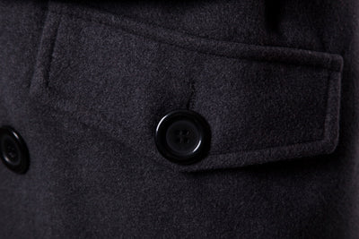Abrigo Trench Largo de Lana con Capucha y Cinturón Doble Botonadura - Image 10