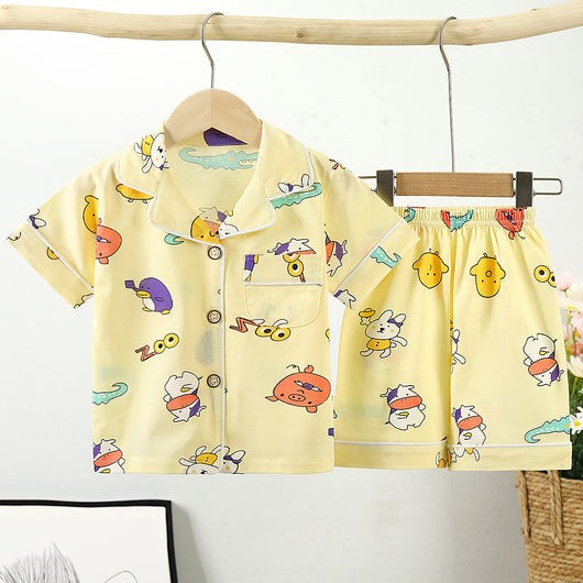 Pijama Infantil Estilo Coreano de Algodón con Cuello - Image 24