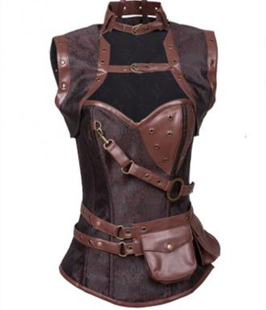Corset Gótico Retro de PU Ajustado Sexy para Mujer - Image 4