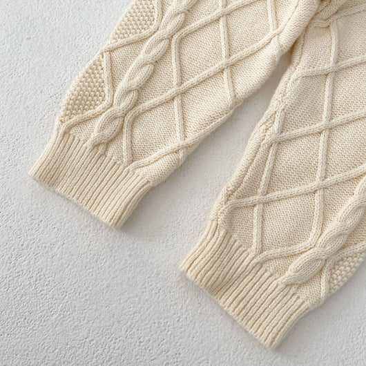 Pantalones Largos Tejidos con Patrón Rombo para Bebés Niños y Niñas - Image 11