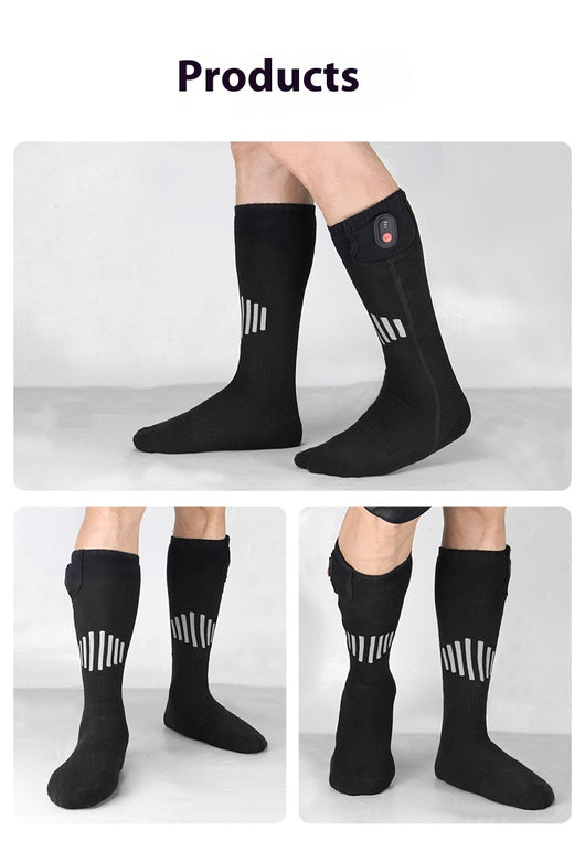 Calcetines Térmicos de Algodón Puro con Calefacción Eléctrica para Esquí - Image 21