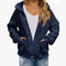 Cardigan de Lã Grossa com Bolsos para Mulheres - Casaco Quente de Cor Lisa