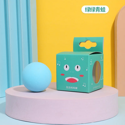 Three plush interactive cat toy balls in blue, yellow, and pink, each with cartoon eyes, shown with a size measurement. - Image 9