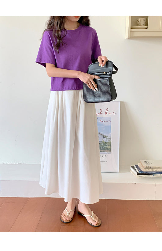 Falda A-línea Corta de Algodón y Lino - Corte Slim - Image 30
