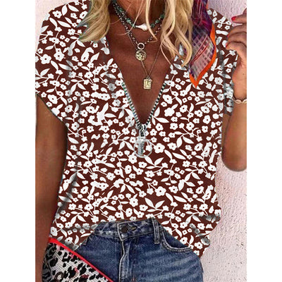 Blusa Floral Escote V Manga Corta - Diseño Fresco para Verano - Image 7