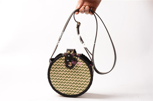 Bolsa Tejida de Bambú para Playa - Bandolera Redonda Compacta - Image 10