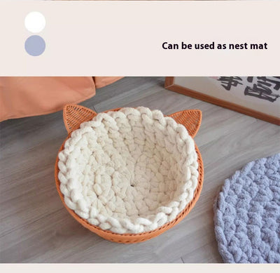 Cama Térmica Tejida a Mano para Perros y Gatos - Nido Acogedor de Lana - Image 20