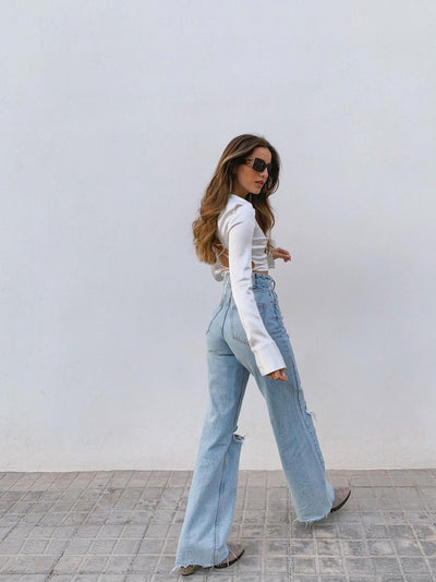 Blusa de Satén Blanca Manga Corta para Mujer - Image 14