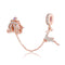 Pulsera de Plata S925 Chapada en Oro Rosa - Accesorios DIY con Protección y Diseño Navideño