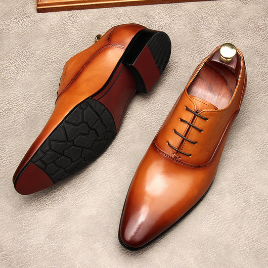 Zapatos Formales de Cuero con Cordones y Punta Afilada para Hombre - Image 5