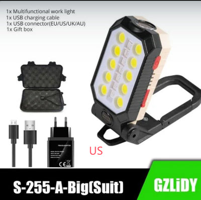 Linterna LED Recargable USB Plegable con Imán - Luz de Trabajo COB Impermeable - Image 10
