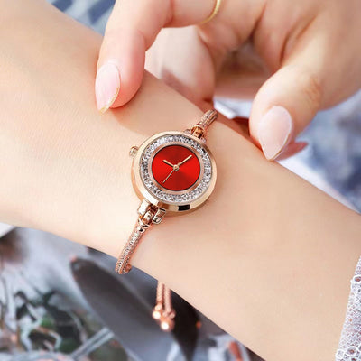 Reloj Pulsera Mujer Correa Delgada Rhinestone Efecto Arena Movible Ajustable - Image 10