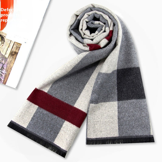 Bufanda Ejecutiva de Cachemira Rayada para Hombre Invierno