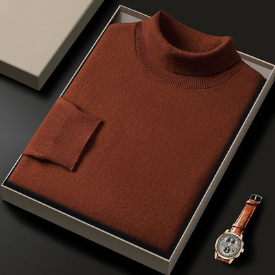 Suéter Cuello Alto Liso Grueso Holgado para Hombre - Image 22