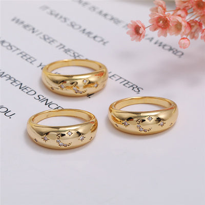 Anillo Dorado con Patrón Geométrico y Baño de Cobre - Versátil y Elegante - Image 5